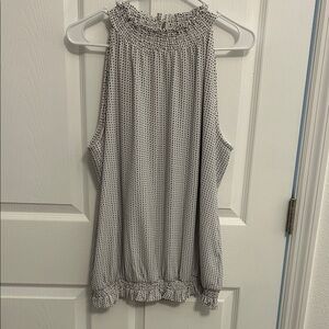 Adrianna Papell Black and White Patterned Blouse